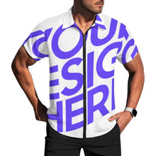 Charger l'image dans la galerie, Chemise à manches courtes zippée LM816 pour homme personnalisée avec texte photo logo motif (Impression d'image unique)