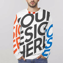 Charger l'image dans la galerie, T-shirt EL à manches longues pour homme entièrement imprimé en pur coton personnalisé avec photo texte prénom