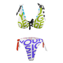 Charger l'image dans la galerie, Bikini triangle / Maillot de bain deux pièces BK2063 personnalisée avec prénom motif texte (conception multi-images)