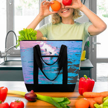 Charger l'image dans la galerie, Cabas de Courses Isotherme Personnalisé en Toile Oxford Grande Capacité
