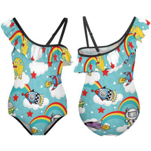 Charger l'image dans la galerie, Maillot Bain Fillette à Volants | Une Pièce, Personnalisable | Tailles 6-12 Ans