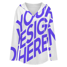 Charger l'image dans la galerie, Sweat à capuche femme manches longues col V C19H personnalisé avec photo texte prénom (conception une image)