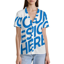 Charger l'image dans la galerie, T-shirt cardigan à manches courtes pour femme NT110 personnalisé avec photo texte prénom