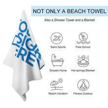 Charger l'image dans la galerie, Grande serviette de plage serviette de sauna serviette de bain légère (version horizontale ou verticale disponible) personnalisé avec photo texte prénom