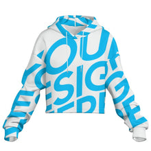 Charger l'image dans la galerie, Sweat à capuche court sans ourlet pour femme MXU022 personnalisé avec photo texte prénom (conception une image)