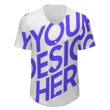 Charger l'image dans la galerie, T-shirt boutonné baseball manches courtes pour homme personnalisé avec photo texte prénom (conception une image)