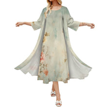 Charger l'image dans la galerie, Ensemble robe sans manches et veste longue personnalisé femme