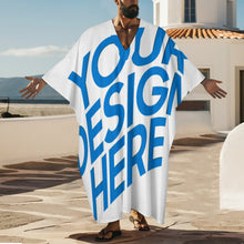 Charger l'image dans la galerie, Chemise de nuit homme col V et manches papillon YKL01 personnalisé avec photo texte prénom (conception une image)