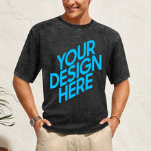 Charger l'image dans la galerie, T-shirt à manches courtes à épaules tombantes rétro de style boutique personnalisé avec photo texte prénom