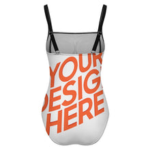 Charger l'image dans la galerie, Maillot de bain 1 pièce pour femme à col carré SDS505 personnalisé avec photo texte prénom (conception multi-images)