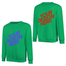 Charger l'image dans la galerie, 100% coton imprimé devant et dos unisexe sweat-shirt à manches longues hommes femmes différentes couleurs pull-shirt personnalisé avec photo texte prénom