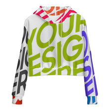 Charger l'image dans la galerie, Sweat à capuche court avec cordon de serrage et sans poche pour femme MWZXU029 personnalisée avec prénom motif texte (conception multi-images)