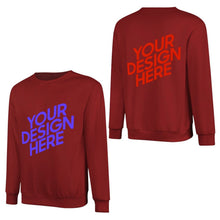 Charger l'image dans la galerie, 100% coton imprimé devant et dos unisexe sweat-shirt à manches longues hommes femmes différentes couleurs pull-shirt personnalisé avec photo texte prénom