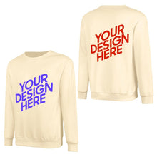 Charger l'image dans la galerie, 100% coton imprimé devant et dos unisexe sweat-shirt à manches longues hommes femmes différentes couleurs pull-shirt personnalisé avec photo texte prénom