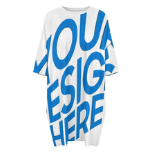 Charger l'image dans la galerie, Chemise de nuit ample grande taille en soie glacée pour femme manches courtes LM475 personnalisé avec photo texte prénom (conception une image)