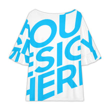 Charger l'image dans la galerie, T-shirt femme à col rond et manches en feuille de lotus NT104 personnalisé avec photo texte prénom (conception une image)