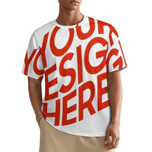 Charger l'image dans la galerie, T-shirt coupe classique à manches courtes et col rond NT pour femmes et hommes personnalisé avec photo texte prénom (conception une image)
