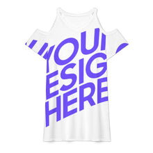 Charger l'image dans la galerie, Robe femme col V épaules dénudées manches courtes ANQ personnalisée avec texte motif photo