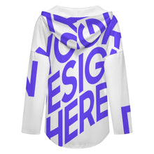 Charger l'image dans la galerie, Sweat à capuche femme manches longues col V C19H personnalisé avec photo texte prénom (conception une image)