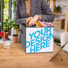 Charger l'image dans la galerie, Boîte de rangement pliable en tissu Oxford personnalisé avec photo texte prénom
