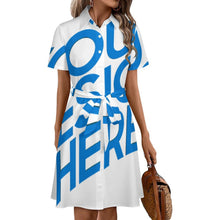 Charger l'image dans la galerie, Robe chemisier à manches courtes pour femme LM448 personnalisé avec photo texte prénom