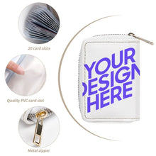 Charger l'image dans la galerie, Sac à cartes en cuir zippé en PU personnalisée avec prénom motif texte (conception multi-images)