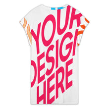 Charger l'image dans la galerie, Robe d'été à manches courtes et col ras du cou pour femme LYQ116 personnalisée avec prénom motif texte (conception multi-images)