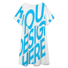 Charger l'image dans la galerie, Robe ample à manches courtes et col rond pour femme B16Q personnalisé avec photo texte prénom (conception une image)