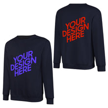 Charger l'image dans la galerie, 100% coton imprimé devant et dos unisexe sweat-shirt à manches longues hommes femmes différentes couleurs pull-shirt personnalisé avec photo texte prénom