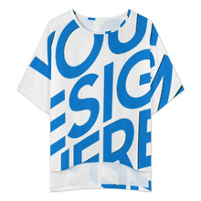 Charger l'image dans la galerie, Ensemble femme composé d'une chemise à col rond et manches chauve-souris et d'un pantalon large à taille élastique (YKL04) personnalisé avec photo texte prénom (conception une image)