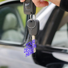 Charger l'image dans la galerie, Porte-clés en acrylique transparent de 3 mm d'épaisseur impression recto-verso personnalisée avec prénom motif texte