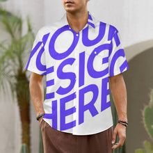 Charger l'image dans la galerie, Chemise homme revers manches courtes LM056 avec double poches à rabat personnalisé avec photo texte prénom