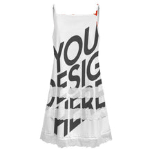 Charger l'image dans la galerie, Robe nuisette à bordure en dentelle pour femme SDS2520 personnalisé avec photo texte prénom (impression des multi-images)