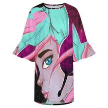 Charger l'image dans la galerie, Robe Femme Manches à Volants Col Rond — Personnalisable par Impression