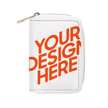 Charger l'image dans la galerie, Sac à cartes en cuir zippé en PU personnalisée avec prénom motif texte (conception multi-images)