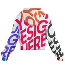Charger l'image dans la galerie, Sweat à capuche court sans ourlet pour femme MXU022 personnalisée avec prénom motif texte (conception multi-images)
