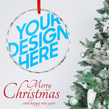 Charger l'image dans la galerie, Pendentif décoratif circulaire en verre pour sapin de Noël personnalisée avec prénom motif texte