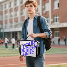 Charger l'image dans la galerie, Sac à lunch isotherme grande capacité 30 x 24.5 x 11 cm personnalisée avec prénom motif texte