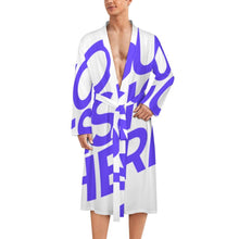 Charger l'image dans la galerie, Peignoir pour hommes LM003 adapté à la salle de bain au salon à la chambre à coucher personnalisé avec photo texte prénom (conception une image)