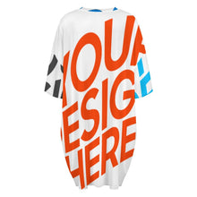 Charger l'image dans la galerie, Chemise de nuit pyjama ample grande taille en soie glacée pour femme LM475 personnalisée avec prénom motif texte (conception multi-images)