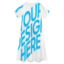 Charger l'image dans la galerie, Robe longue col rond manches courtes femme A89Q personnalisée avec prénom motif texte