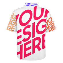 Charger l'image dans la galerie, Chemise homme manches courtes LM056 avec revers et double poches à rabat personnalisée avec prénom motif texte (conception multi-images)