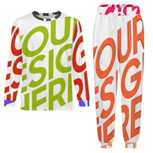 Charger l'image dans la galerie, Pyjama homme 2 pièces col rond manches longues LM094 personnalisée avec prénom motif texte (conception multi-images)