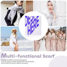 Charger l'image dans la galerie, Echarpe pompon pour femme grande taille 200cm 70cm x 10cm personnalisé avec photo texte prénom