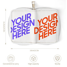 Charger l'image dans la galerie, Sac à cartes en cuir zippé en PU personnalisée avec prénom motif texte (conception multi-images)