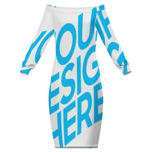 Charger l'image dans la galerie, Robe longue à épaules dénudées pour femme MXLD personnalisé avec photo texte prénom (conception une image)