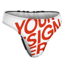 Charger l'image dans la galerie, String dos en T en soie glacée pour femme NZ207 personnalisée avec prénom motif texte (conception multi-images)