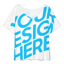 Charger l'image dans la galerie, T-shirt ample à col en V pour femme NT65 personnalisé avec photo texte prénom (conception une image)