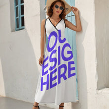 Charger l'image dans la galerie, Robe d'été longue sans manches avec col en V femmes NZ028 personnalisé avec photo et motif (impression d'image unique)