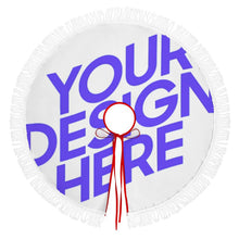 Charger l'image dans la galerie, Jupe de sapin de Noël Couverture de sapin de Noël (style franges) (même image des deux côtés) personnalisé avec photo texte prénom